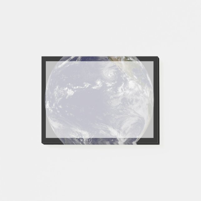 Full Earth Showing Various Tropical Storms. Post-it Notes (Front)