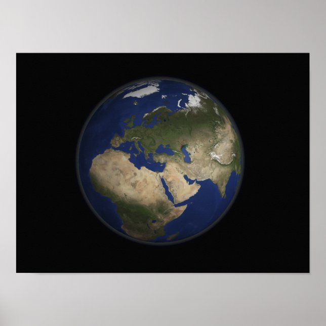 Full Earth view of Africa, Europe, and Middle E Poster (Front)