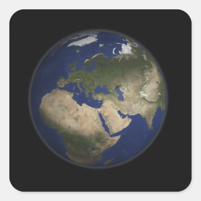 Full Earth view of Africa, Europe, and Middle E Square Sticker (Front)