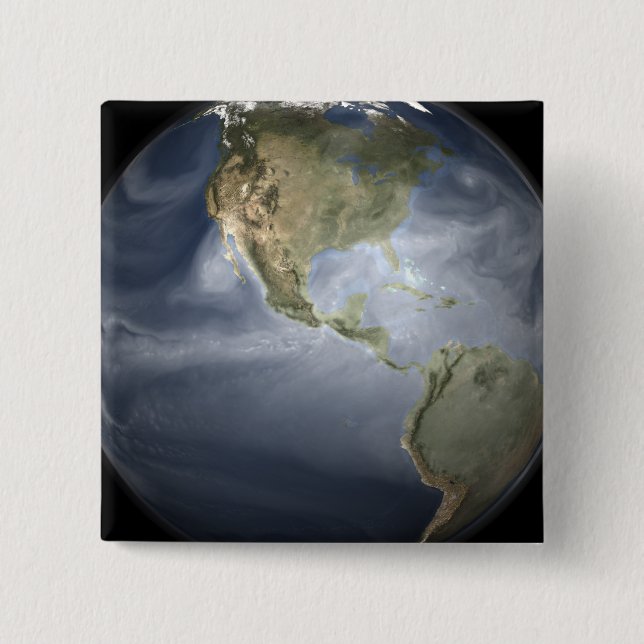 Full Earth view showing water vapour 15 Cm Square Badge (Front)