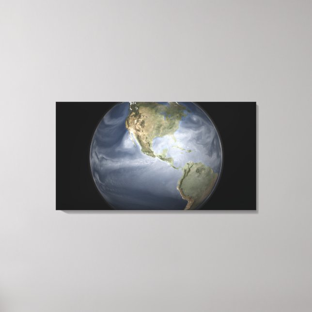 Full Earth view showing water vapour Canvas Print (Front)