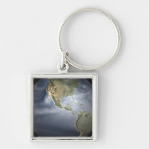 Full Earth view showing water vapour Key Ring