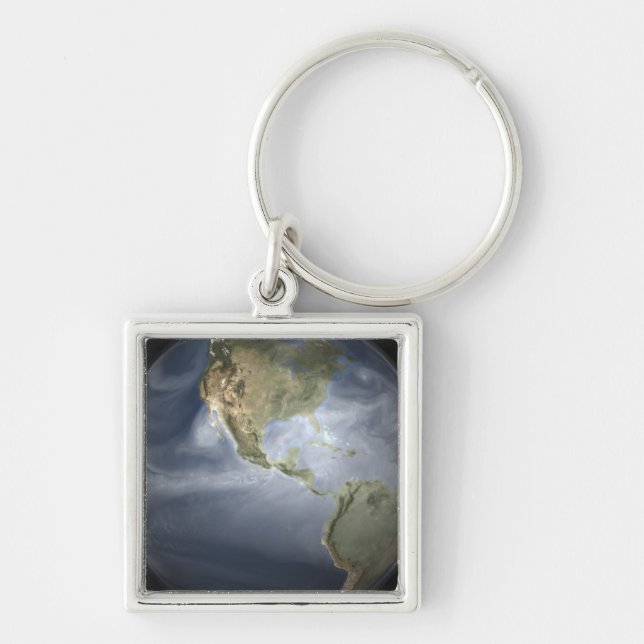 Full Earth view showing water vapour Key Ring (Front)