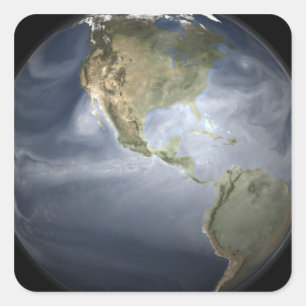 Full Earth view showing water vapour Square Sticker