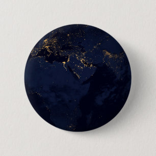 Full Earth With City Lights 6 Cm Round Badge