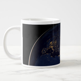 Full Earth With City Lights Large Coffee Mug