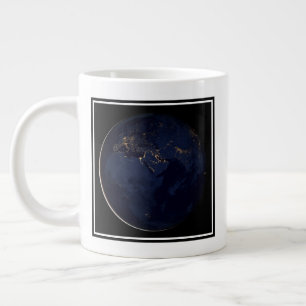 Full Earth With City Lights Large Coffee Mug