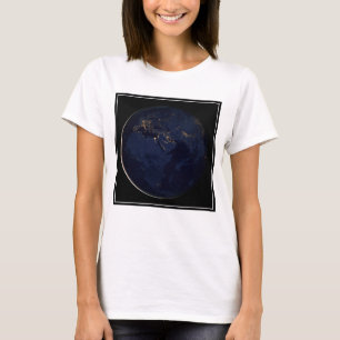 Full Earth With City Lights T-Shirt