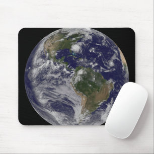 Full Earth With Hurricane Irene On East Coast. Mouse Mat