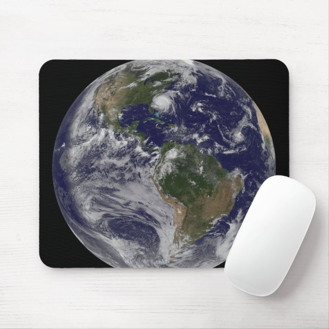 Full Earth With Hurricane Irene On East Coast. Mouse Mat (With Mouse)