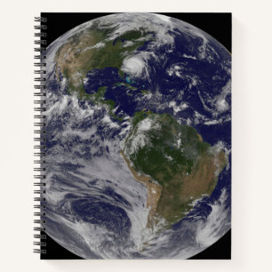 Full Earth With Hurricane Irene On East Coast. Notebook
