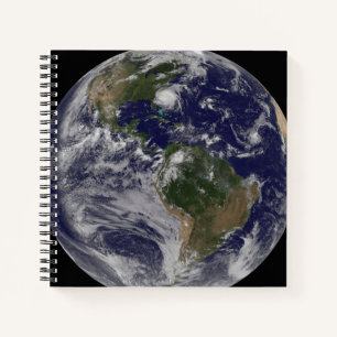 Full Earth With Hurricane Irene On East Coast. Notebook