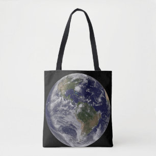 Full Earth With Hurricane Irene On East Coast. Tote Bag