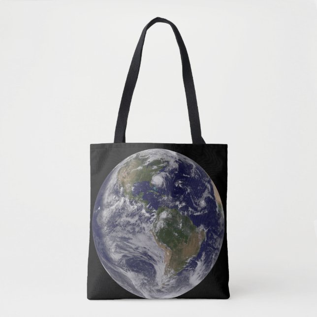 Full Earth With Hurricane Irene On East Coast. Tote Bag (Front)
