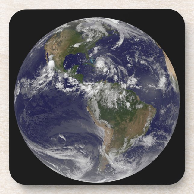 Full Earth With Hurricane Irene Over The Bahamas. Coaster (Front)