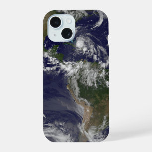 Full Earth With Hurricane Irene Over The Bahamas. iPhone 15 Case