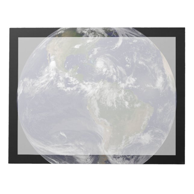 Full Earth With Hurricane Irene Over The Bahamas. Notepad (Front)