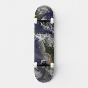Full Earth With Hurricane Irene Over The Bahamas. Skateboard