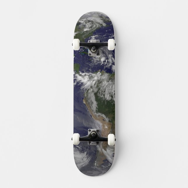 Full Earth With Hurricane Irene Over The Bahamas. Skateboard (Front)