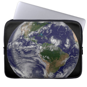 Full Earth With Tropical Storms In The Atlantic Laptop Sleeve