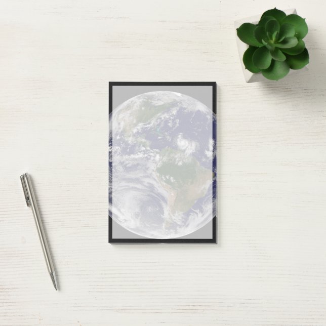 Full Earth With Tropical Storms In The Atlantic Post-it Notes (Office)