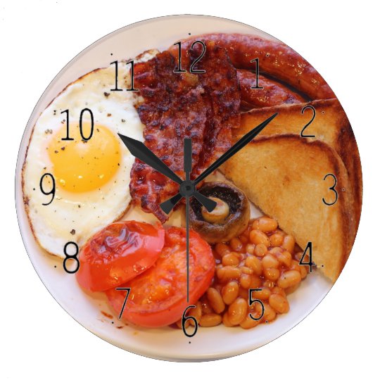 Full English breakfast novelty clock Zazzle.co.uk