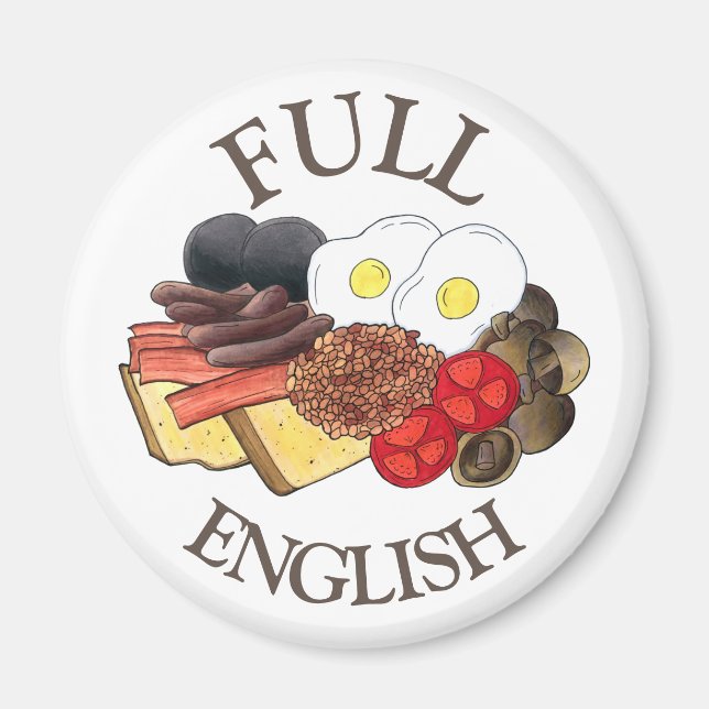 Full English Breakfast UK British Dining Room Pub Magnet (Front)