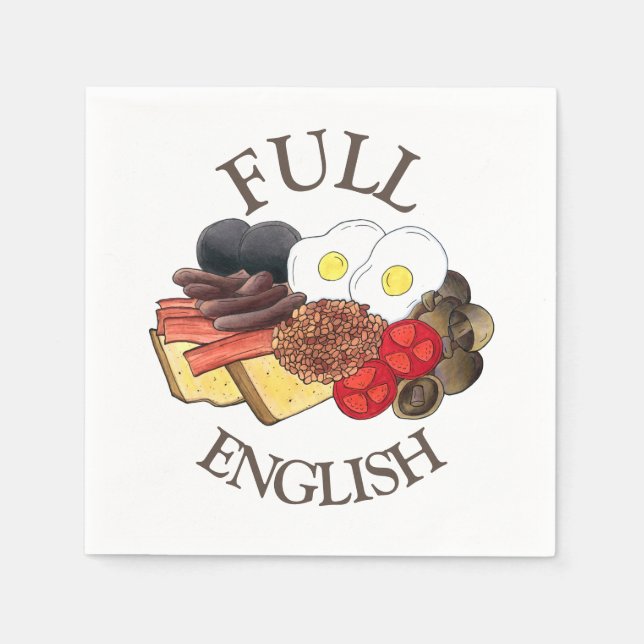Full English Breakfast UK British Dining Room Pub Napkin (Front)