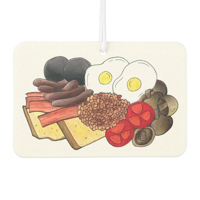 Full English Breakfast UK British Food Cuisine Car Air Freshener (Front)