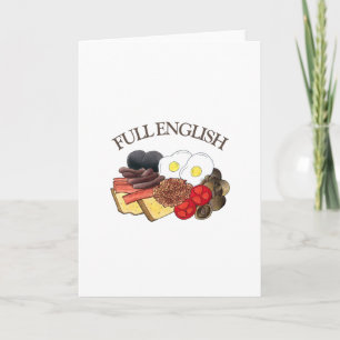 Full English Breakfast UK British Food Cuisine Card