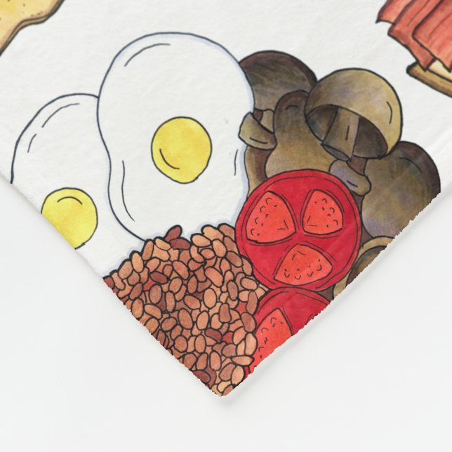 Full English Breakfast UK British Food Cuisine Fleece Blanket (Corner)