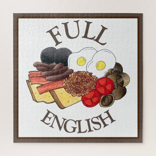 Full English Breakfast UK British Food Cuisine Jigsaw Puzzle (Vertical)