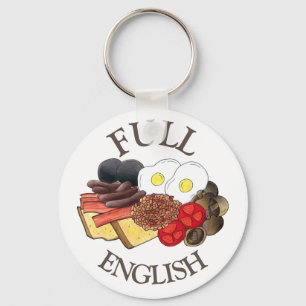 Full English Breakfast UK British Food Cuisine Key Ring