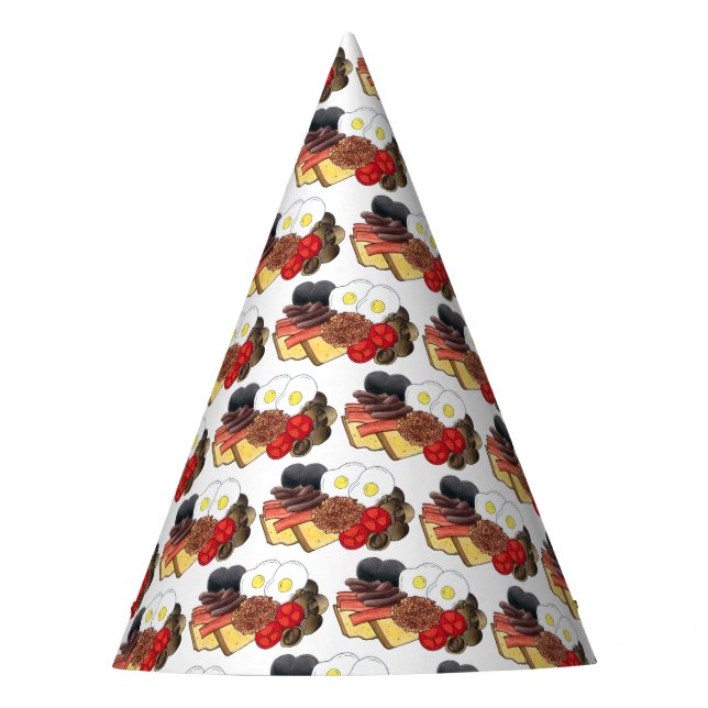 Full English Breakfast UK British Food Cuisine Party Hat (Front)