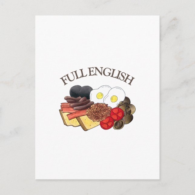 Full English Breakfast UK British Food Cuisine Postcard (Front)