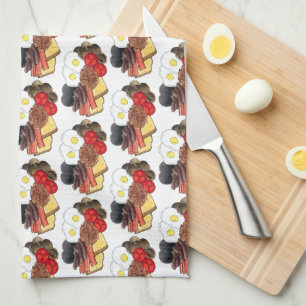 Full English Breakfast UK British Food Cuisine Tea Towel