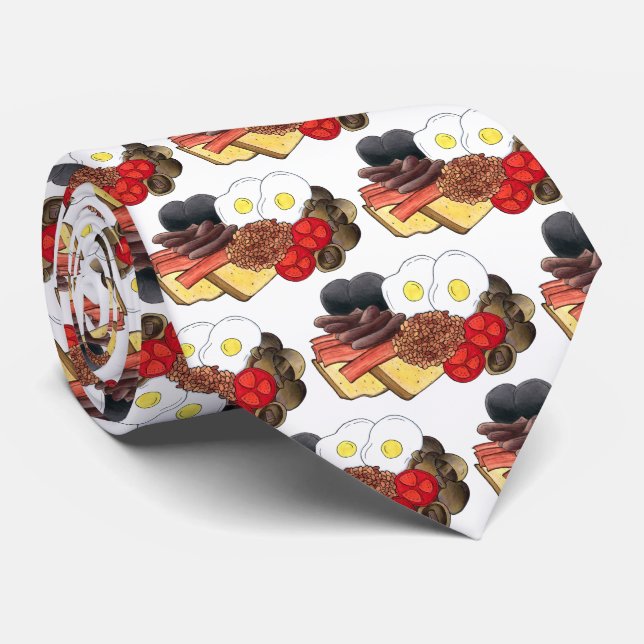Full English Breakfast UK British Food Cuisine Tie (Rolled)