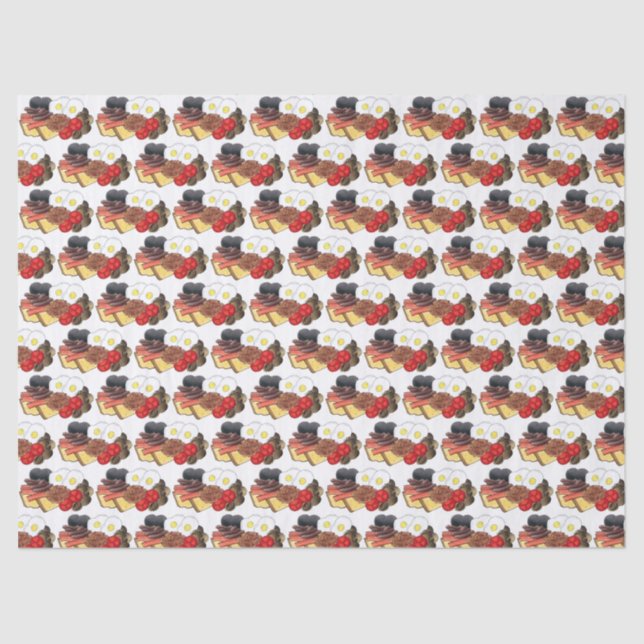 Full English Breakfast UK British Food Cuisine Tissue Paper (Front)