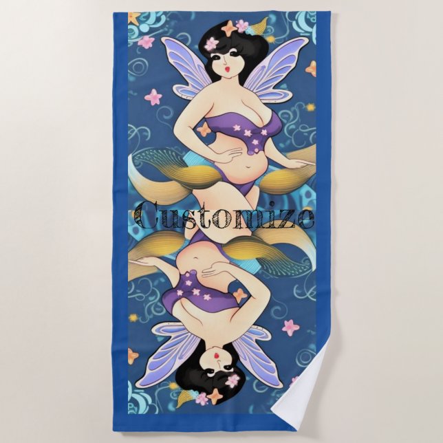 Full-figure Fairy Goddess Thunder_Cove Beach Towel (Front)