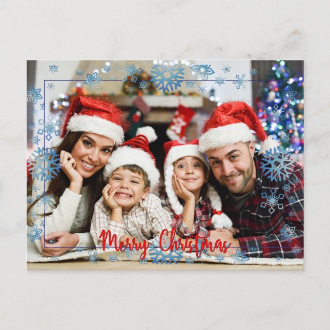 Full Front Photo Snowy Christmas Postcard (Front)