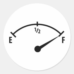 full fuel indicator icon classic round sticker