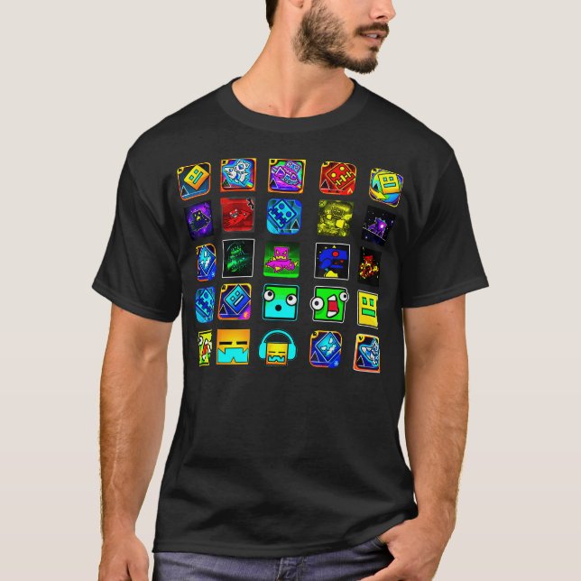 Full Geometry Video Game Gifts Funny Graphic Birth T-Shirt (Front)