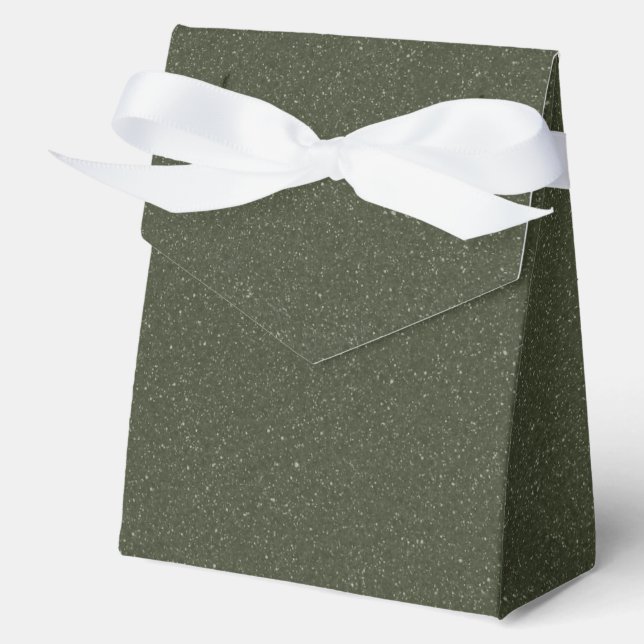 Full Glitter Moss Green Favour Box – Customisable (Front)