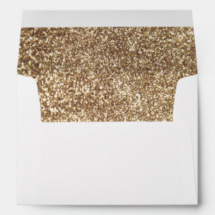 Full Gold Glitter Inside Elegant Envelope