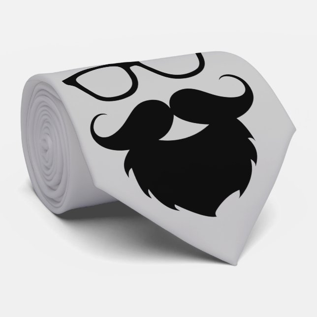 Full Grown Funny Beard Man Tie (Rolled)