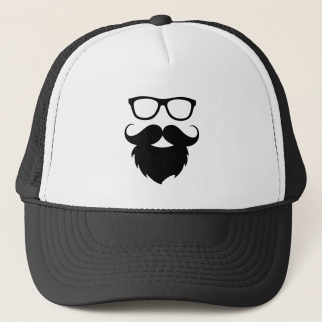 Full Grown Funny Beard Man Trucker Hat (Front)