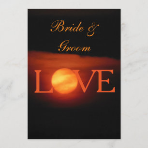 Full Harvest Moon Wedding Invitation