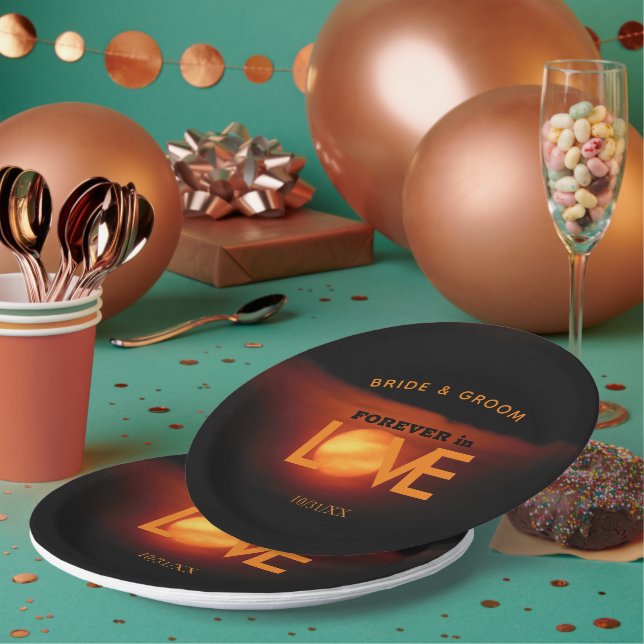 Full Harvest Moon Wedding Paper Plate (Multi)