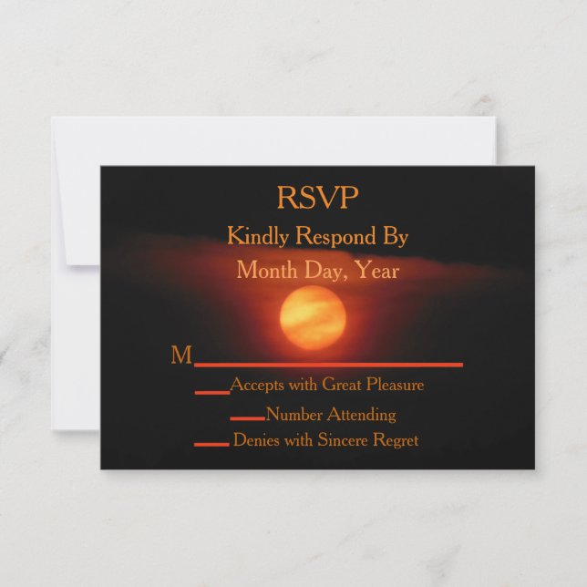Full Harvest Moon Wedding RSVP Card (Front)