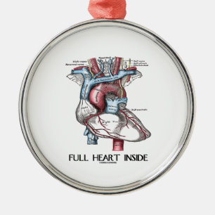 Full Heart Inside (Anatomical Illustration) Metal Tree Decoration